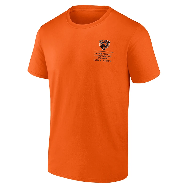 T-shirt Fanatics Orange Chicago Bears Repeat Stats pour homme