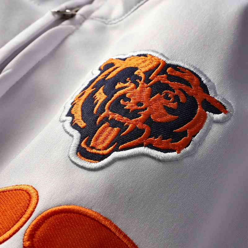 Veste de survêtement zippée en tricot Fanatics blanche Chicago Bears pour homme, grande et taille
