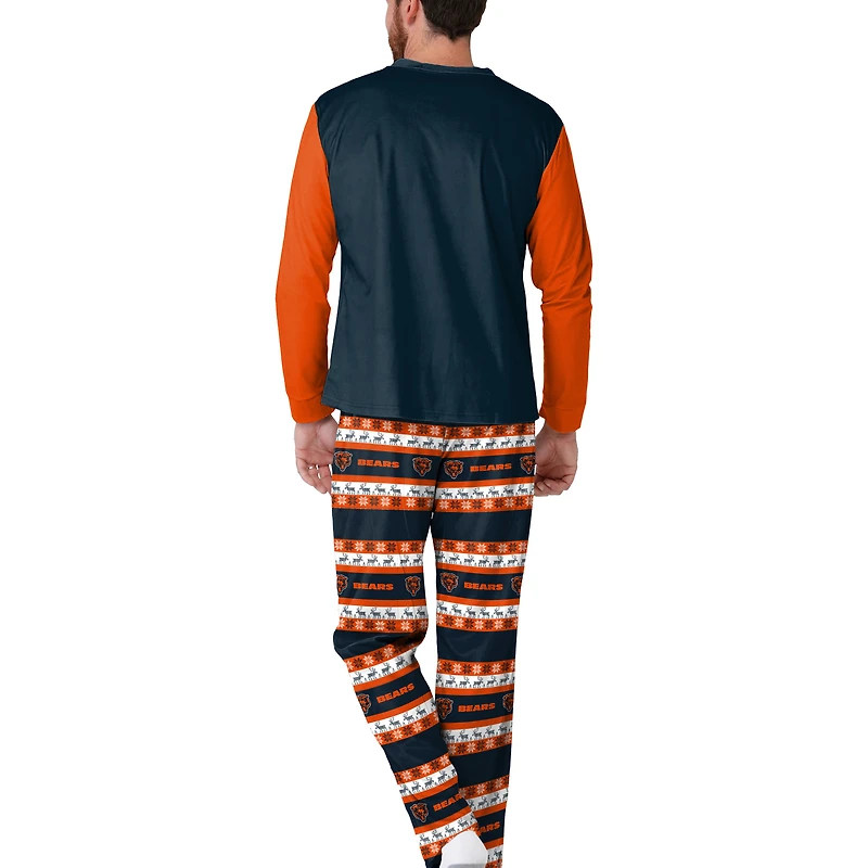 Ensemble de pyjama FOCO bleu marine Chicago Bears Wordmark Ugly pour homme