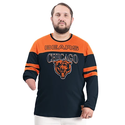 Men's G-III Sports by Carl Banks Navy/Orange Chicago Bears Adaptive Outlast Long Sleeve T-Shirt
