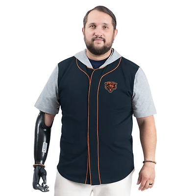 Haut boutonné magnétique adaptatif bleu marine G-III Sports by Carl Banks pour homme, équipe à domicile des Chicago Bears
