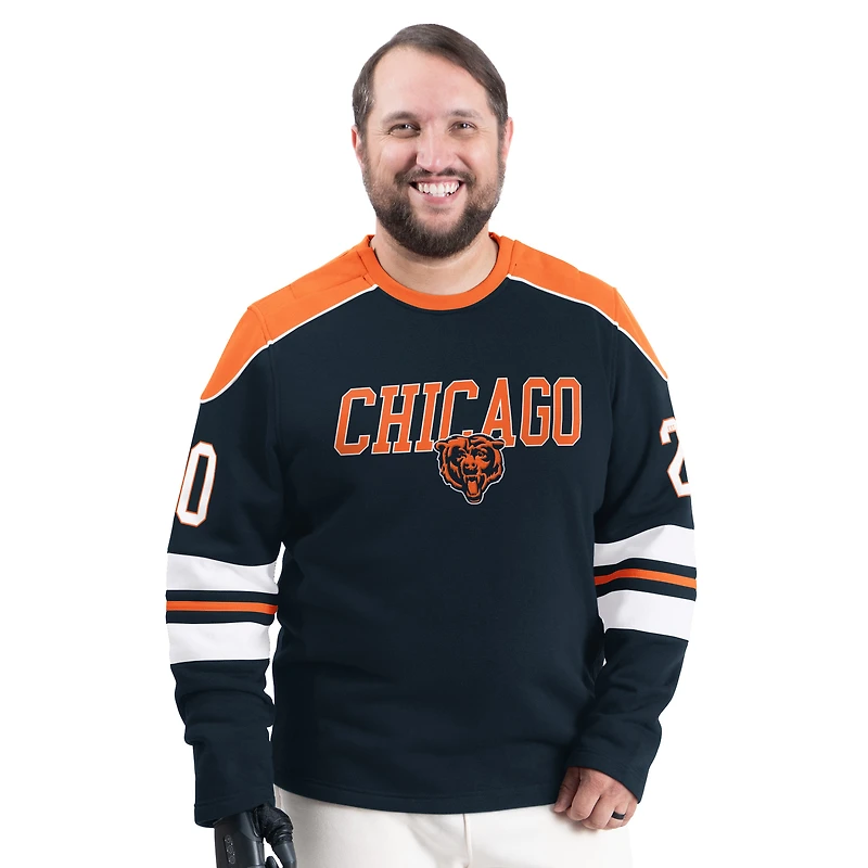 Men's G-III Sports by Carl Banks Navy Chicago Bears Adaptive Lord Stanley Crewneck Sweatshirt