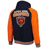 Men's G-III Sports by Carl Banks Navy Chicago Bears Defender Raglan Full-Zip Hoodie Varsity Jacket