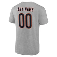 T-shirt authentique personnalisé avec nom et numéro des Chicago Bears, gris, pour homme