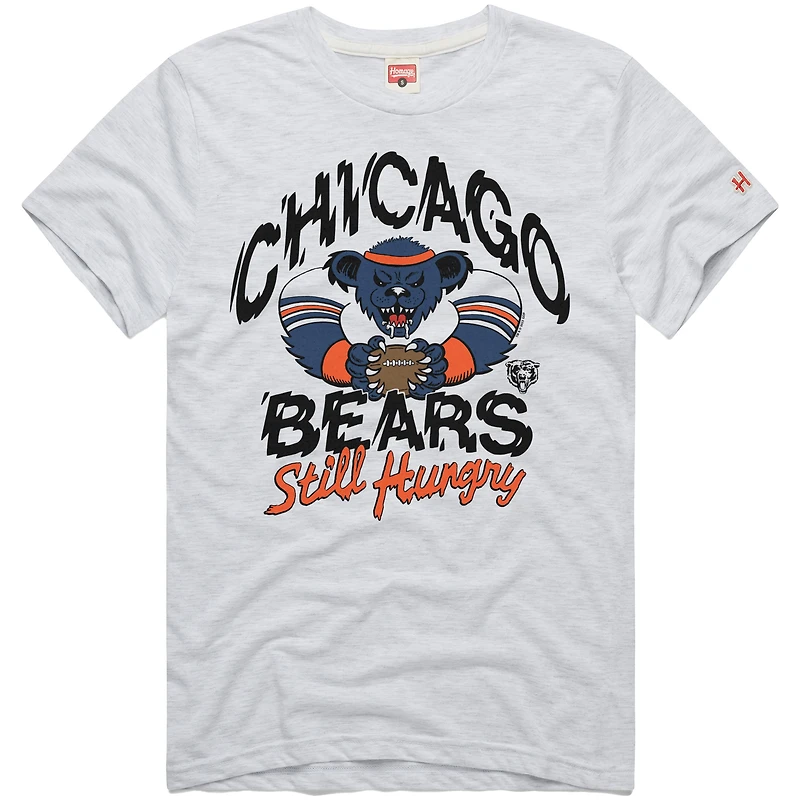 Men's Homage Ash Chicago Bears NFL x Grateful Dead Tri-Blend T-Shirt