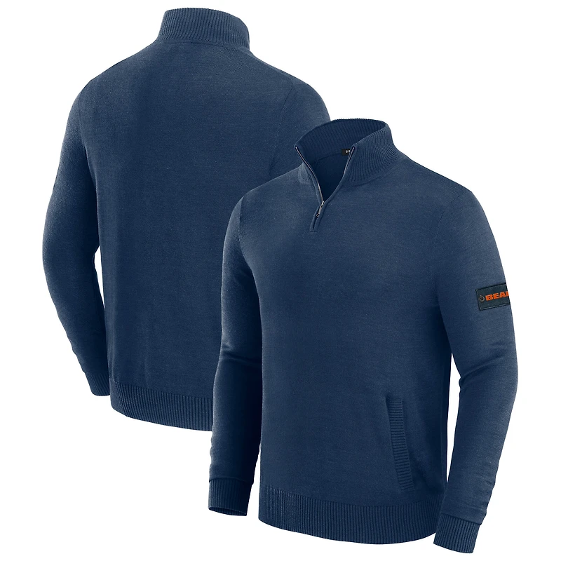 Pull zippé quart de tour Chicago Bears bleu marine J. Palmer pour homme