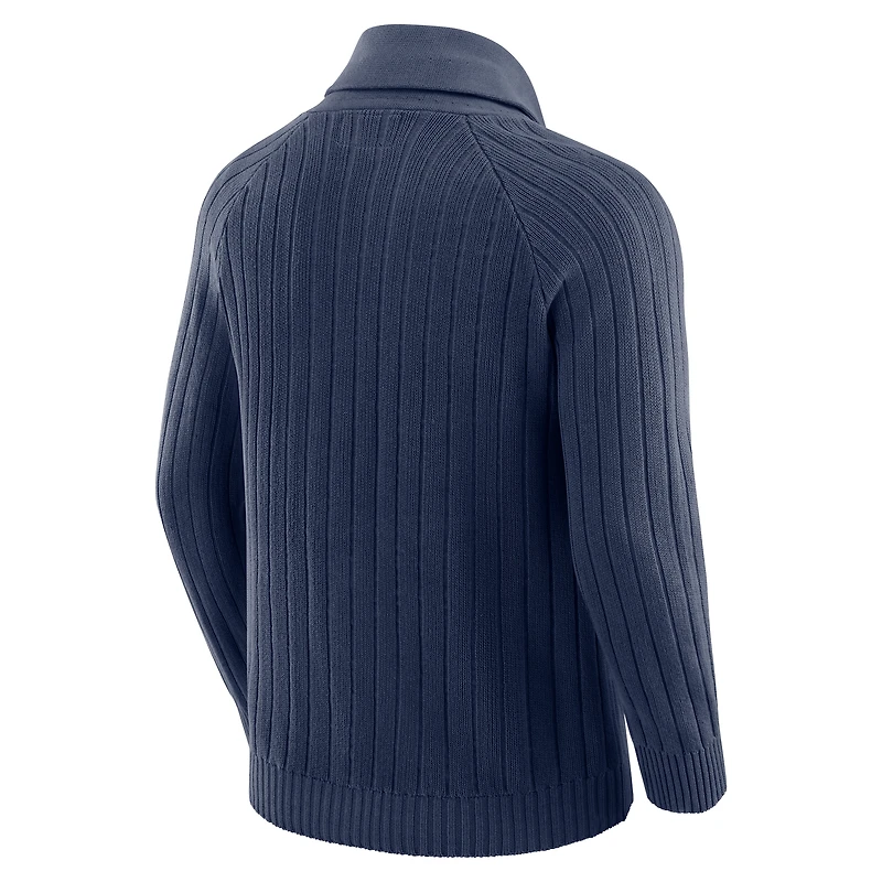 Men's J. Palmer Navy Chicago Bears The Playmaker Cardigan Raglan Sweater