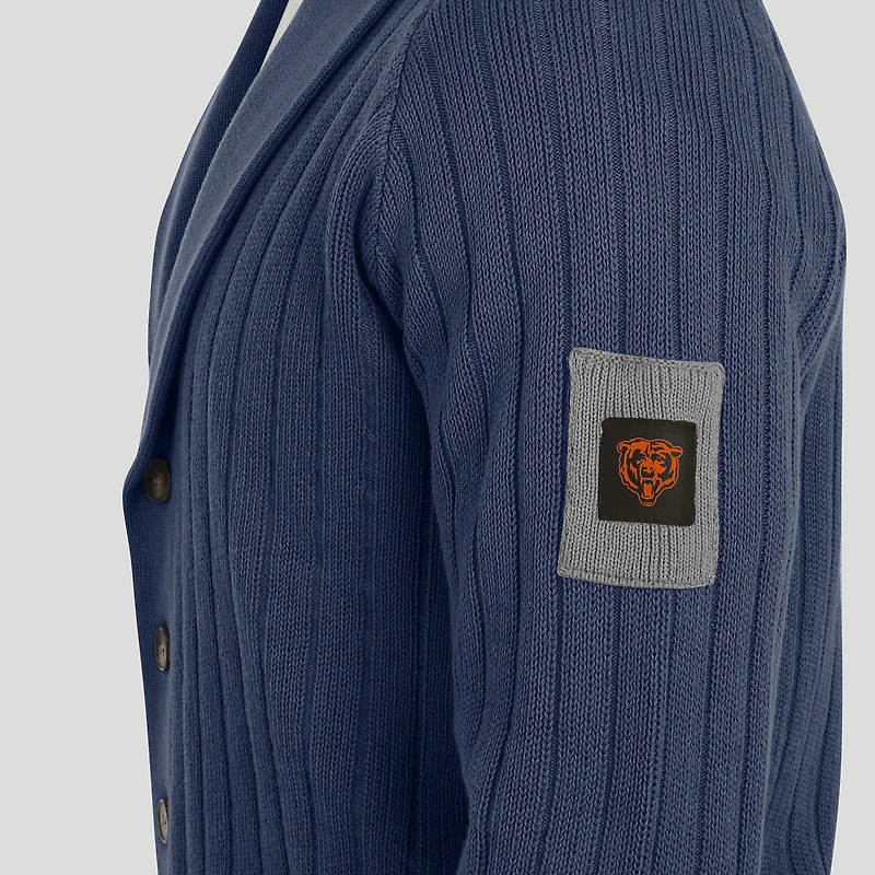 Men's J. Palmer Navy Chicago Bears The Playmaker Cardigan Raglan Sweater