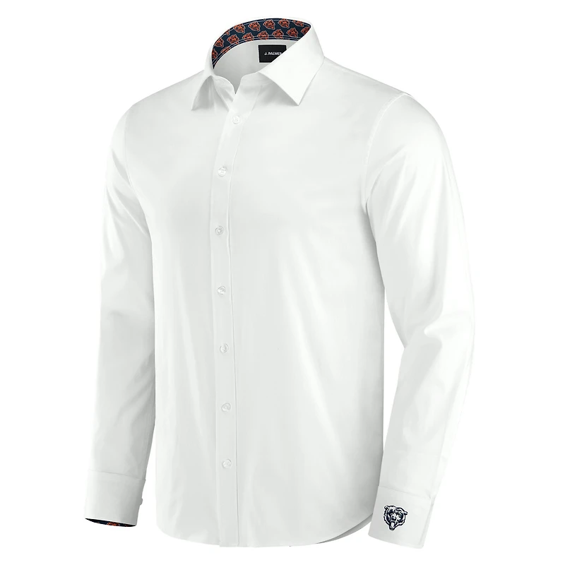 Men's J. Palmer White Chicago Bears Man-In-Motion Long Sleeve Button-Up Dress Shirt