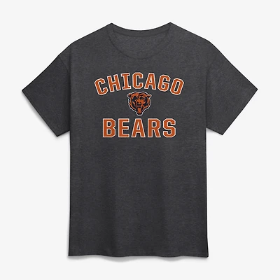 T-shirt homme en coton anthracite avec logo Chicago Bears et arche de la victoire