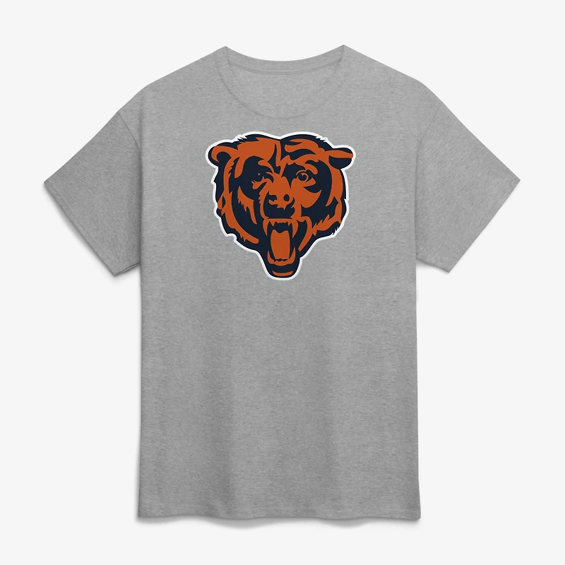 Men's Logo Athletic Gray Chicago Bears Primary T-Shirt