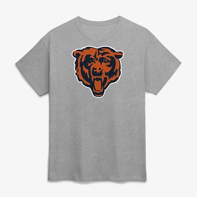 Men's Logo Athletic  Gray Chicago Bears Primary T-Shirt