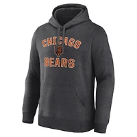 Sweat à capuche Chicago Bears Arch Victory, couleur gris chiné anthracite, avec logo athlétique pour homme
