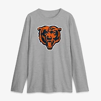 Men's Logo Athletic Heather Gray Chicago Bears Primary Long Sleeve T-Shirt