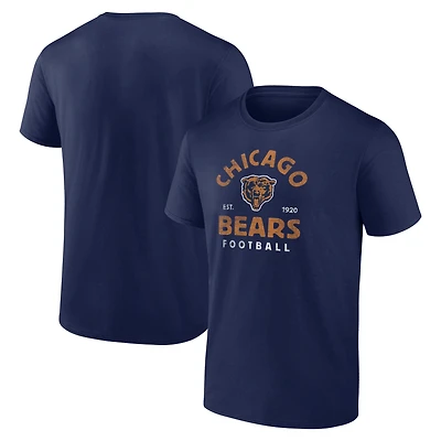 T-shirt homme Chicago Bears vintage à logo arc, bleu marine, style athlétique