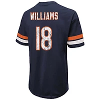 T-shirt surdimensionné pour homme Majestic Threads Caleb Williams bleu marine avec nom et numéro des Chicago Bears