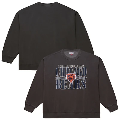 Men's Mitchell & Ness  Black Chicago Bears Downtown Crew Vintage Logo Sweatshirt