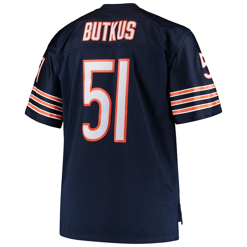 Men's Mitchell & Ness Dick Butkus Navy Chicago Bears Big Tall 1966 Retired Player Replica Jersey