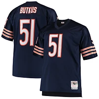 Maillot réplique Mitchell & Ness Dick Butkus bleu marine des Chicago Bears, grandes tailles, modèle 1966, joueur retraité, pour homme.