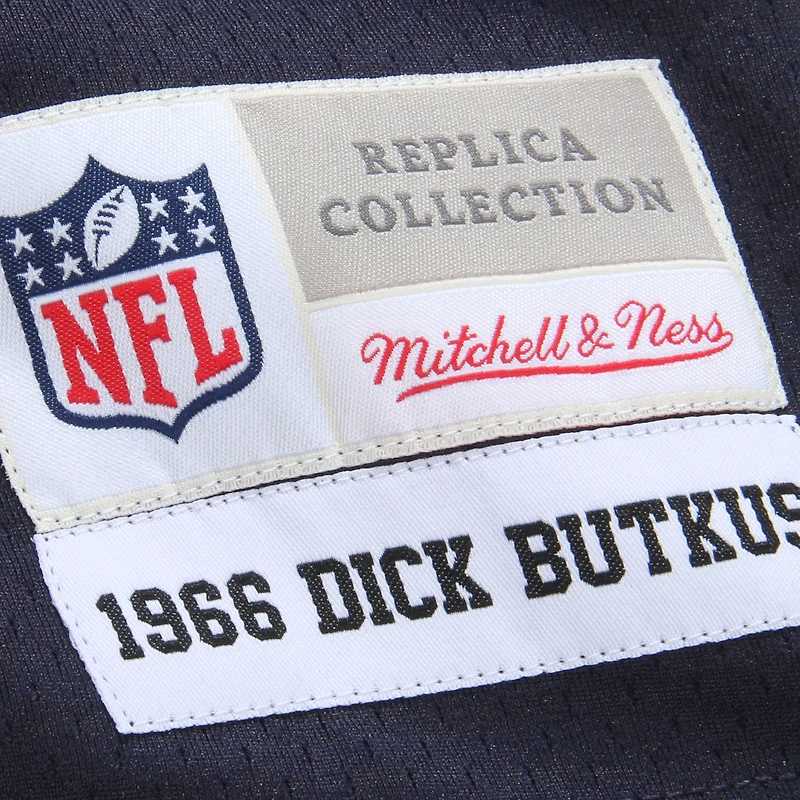 Maillot réplique commémoratif Mitchell & Ness Dick Butkus bleu marine des Chicago Bears pour homme