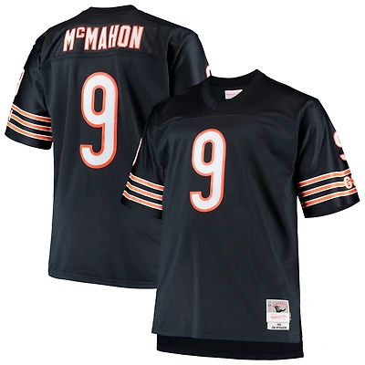 Maillot réplique Mitchell & Ness Jim McMahon bleu marine des Chicago Bears, grandes tailles, 1985, joueur retraité.