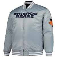 Men's Mitchell & Ness Navy/Silver Chicago Bears Big Tall Throwback Reversible Full-Zip Jacket