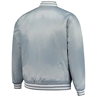 Men's Mitchell & Ness Navy/Silver Chicago Bears Big Tall Throwback Reversible Full-Zip Jacket