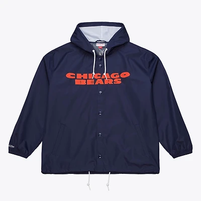 Coupe-vent à capuche Mitchell & Ness bleu marine Chicago Bears pour homme