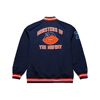 Veste à boutons-pression en satin double duvet bleu marine Chicago Bears de Mitchell & Ness pour homme
