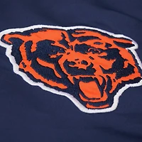 Veste à boutons-pression en satin double duvet bleu marine Chicago Bears de Mitchell & Ness pour homme