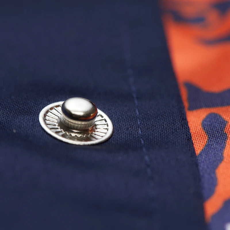 Veste à boutons-pression en satin double duvet bleu marine Chicago Bears de Mitchell & Ness pour homme