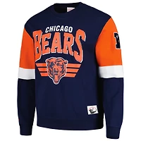 Men's Mitchell & Ness Navy Chicago Bears Gridiron Classics Allover 3.0 Pullover Sweatshirt