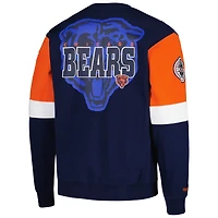 Men's Mitchell & Ness Navy Chicago Bears Gridiron Classics Allover 3.0 Pullover Sweatshirt