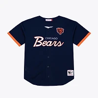 Maillot de mode Mitchell & Ness bleu marine Chicago Bears Head Coach en maille à boutons pour homme
