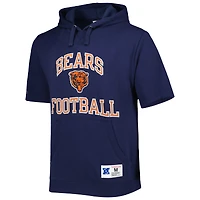Sweat à capuche délavé manches courtes bleu marine Chicago Bears pour homme Mitchell & Ness