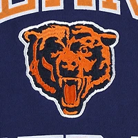 Sweat à capuche délavé manches courtes bleu marine Chicago Bears pour homme Mitchell & Ness