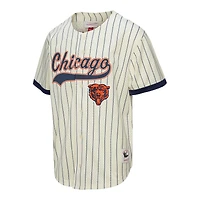 Men's Mitchell & Ness Walter Payton Cream Chicago Bears Name Number Mesh Button-Up Baseball Jersey