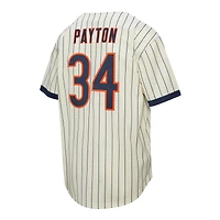 Men's Mitchell & Ness Walter Payton Cream Chicago Bears Name Number Mesh Button-Up Baseball Jersey