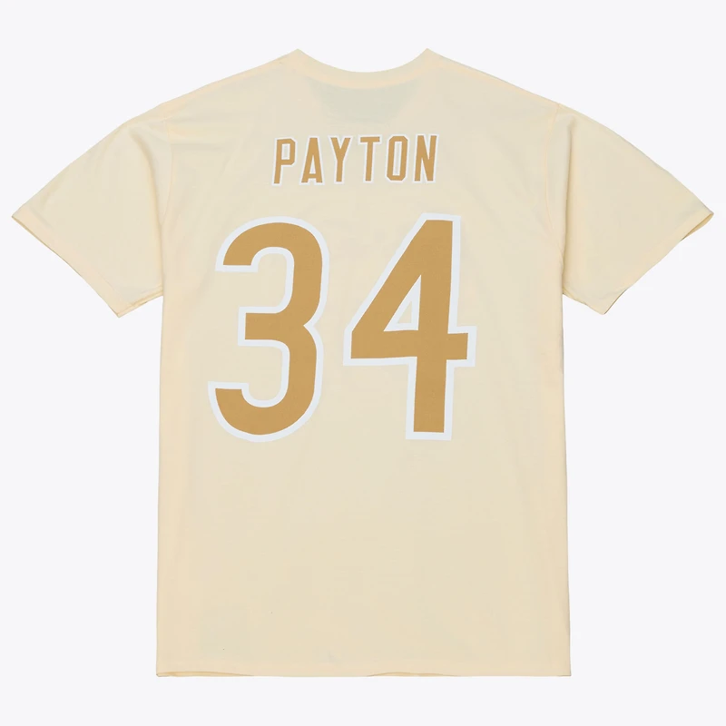T-shirt Mitchell & Ness Walter Payton crème Chicago Bears Sandman avec nom et numéro pour homme
