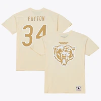 Men's Mitchell & Ness Walter Payton Cream Chicago Bears Sandman Name Number T-Shirt