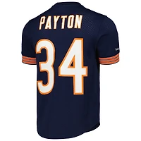 Mitchell & Ness Walter Payton pour hommes, bleu marine, Chicago Bears, nom et numéro du joueur retraité, haut en maille