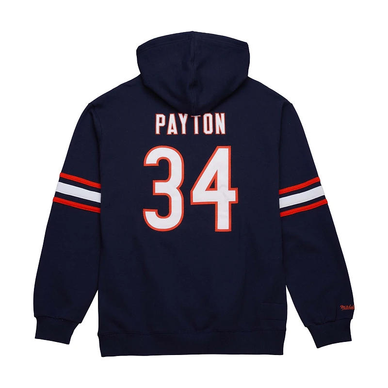 Men's Mitchell & Ness Walter Payton Navy Chicago Bears Retired Player Name Number Pullover Hoodie