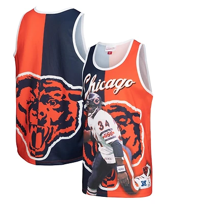 Joueur des Bears de Chicago Mitchell & Ness Walter Payton orange/bleu marine pour homme - Débardeur
