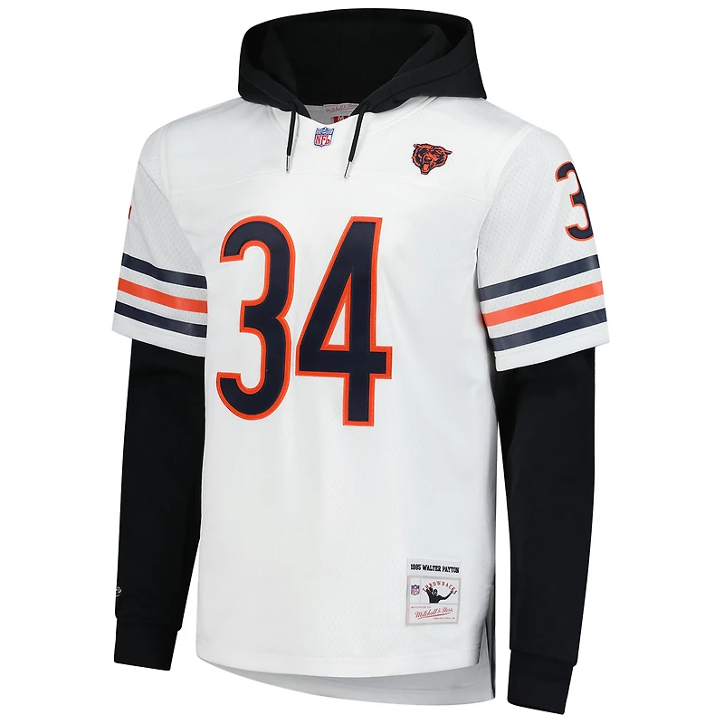 Sweat à capuche blanc pour homme Mitchell & Ness Walter Payton Chicago Bears avec nom et numéro de joueur Legacy Jersey