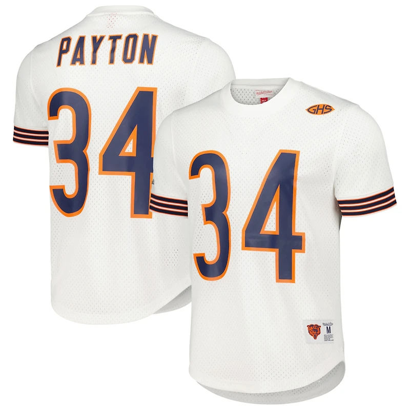 Men's Mitchell & Ness Walter Payton White Chicago Bears Retired Player Name Number Mesh Top