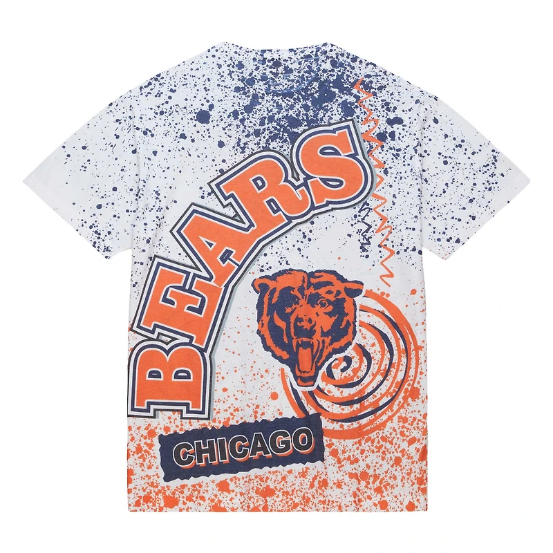 T-shirt sublimé blanc Chicago Bears Team Burst de Mitchell & Ness pour hommes