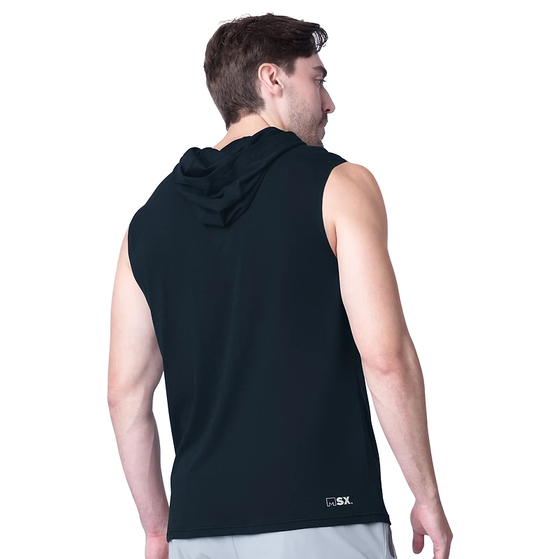 Sweat à capuche sans manches MSX by Michael Strahan bleu marine Chicago Bears Action pour homme