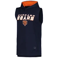 Men's MSX by Michael Strahan Navy Chicago Bears Captain Sleeveless Hoodie T-Shirt