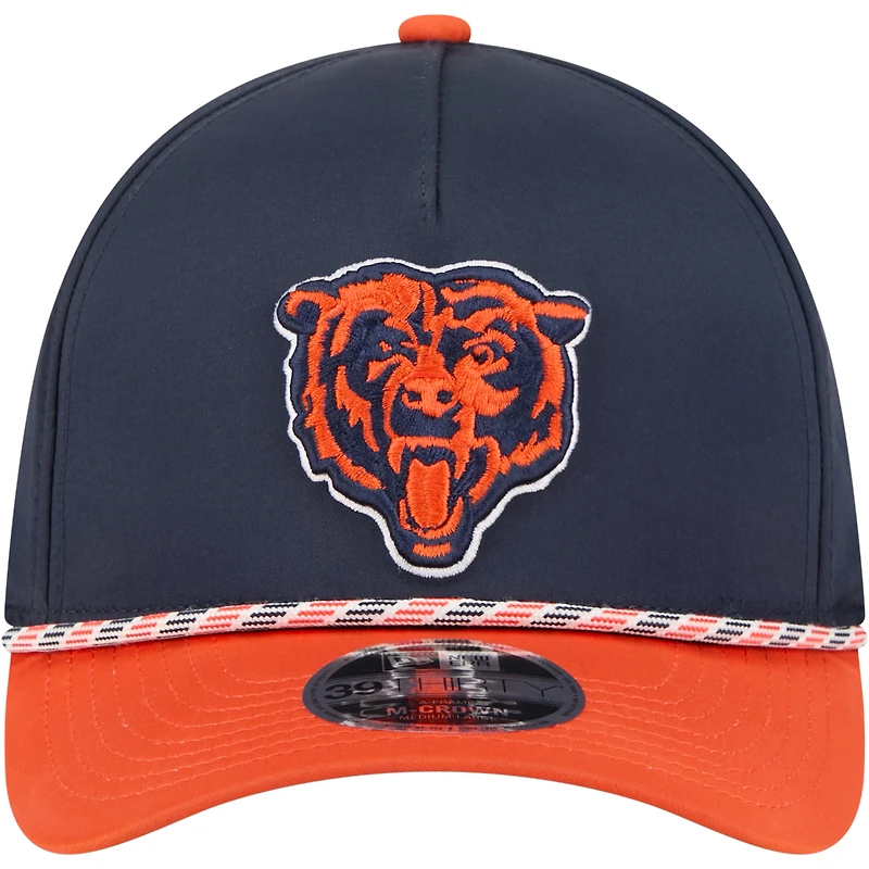 Men's Navy/Orange Chicago Bears Rope M-Crown A-Frame 39THIRTY Flex Hat