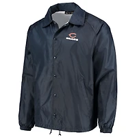 Coupe-vent classique raglan à boutons-pression pour homme, style entraîneur des Chicago Bears, bleu marine